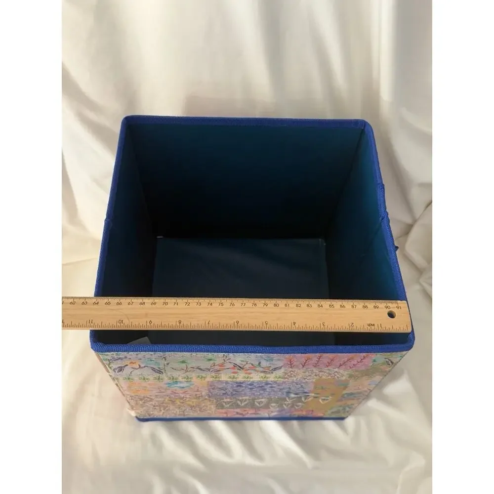 Natural Life Boho Flower Floral Collapsible Storage Cubes With Handles